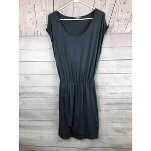 Banana Republic Dress Womens‎ XS Stretch Faux Wrap Empire Waist Gray Jersey